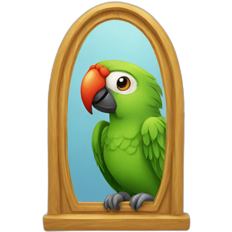 Parrot in front of a mirror  emoji