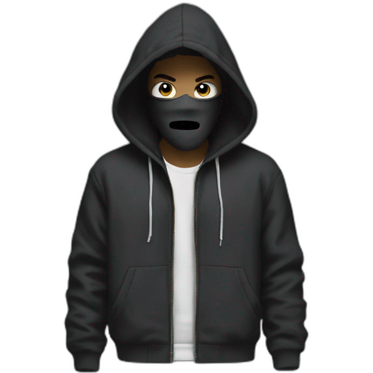 Anonymous in a hoodie bape emoji