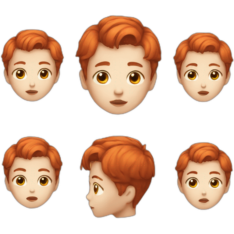 Boy with big noze red short hair korean  emoji