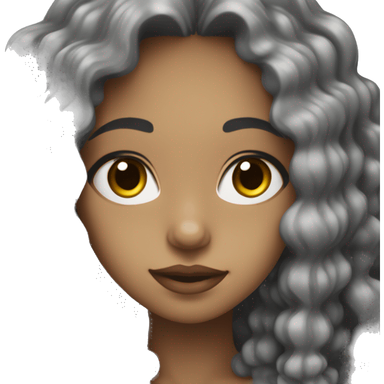 aesthetic white puertorican girl with dark curly hair emoji