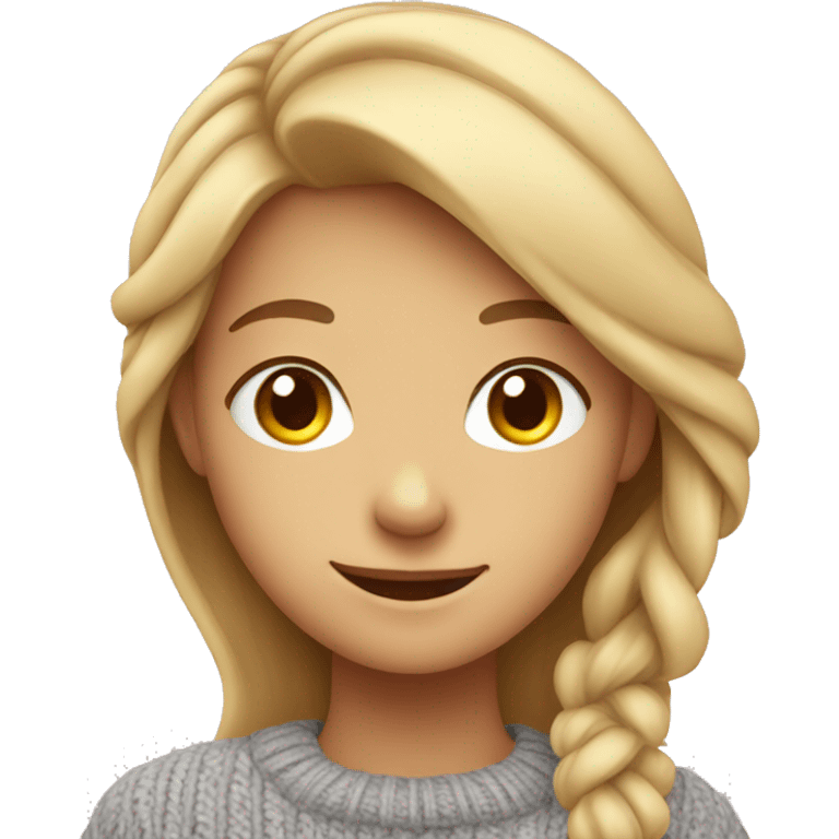 smiling girl in sweater emoji