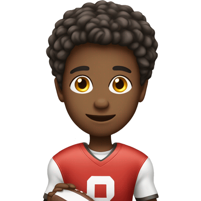 confident boy with football  emoji