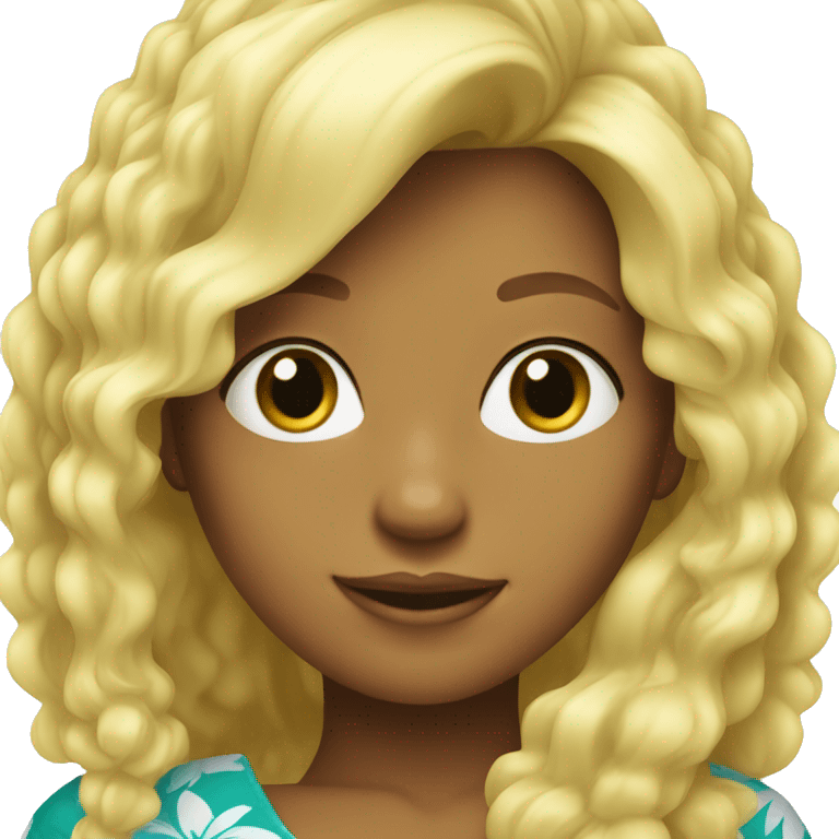 blonde girl hawaian  emoji