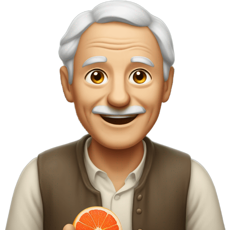 Grapefruit with a old guy emoji