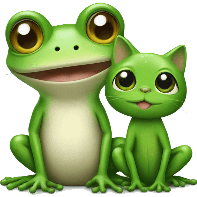 frog and kitten sat together emoji