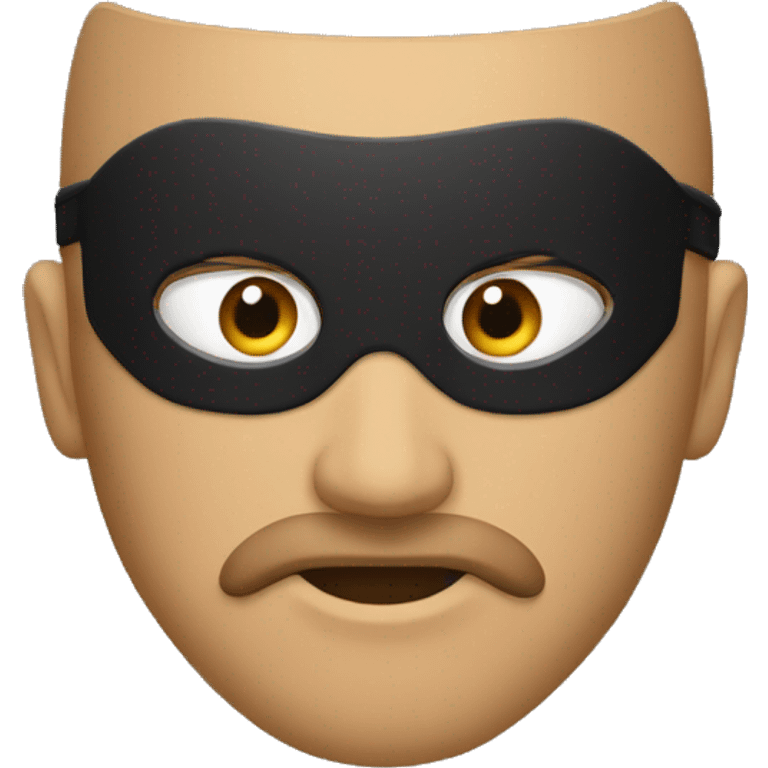 Homme brun masque noir sur le visage emoji