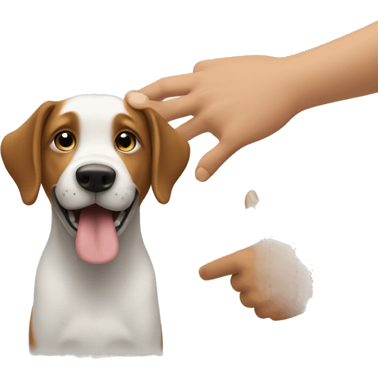 Handshake with dog emoji