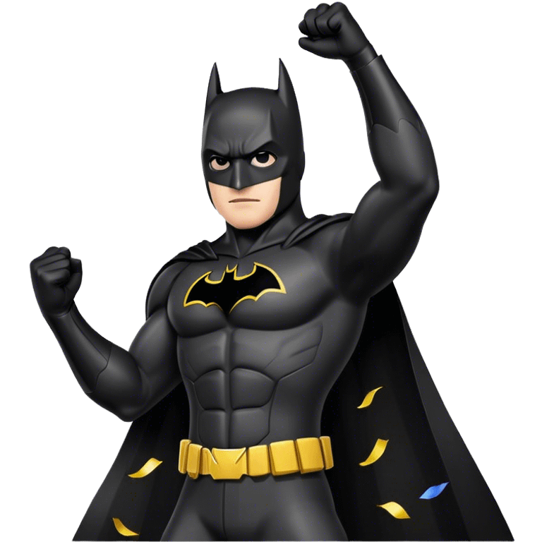 black Batman suit partying emoji