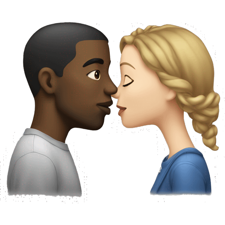 Black guy white girl kissing  emoji