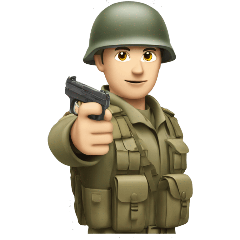 British army soldier pointing with pistol in hand emoji