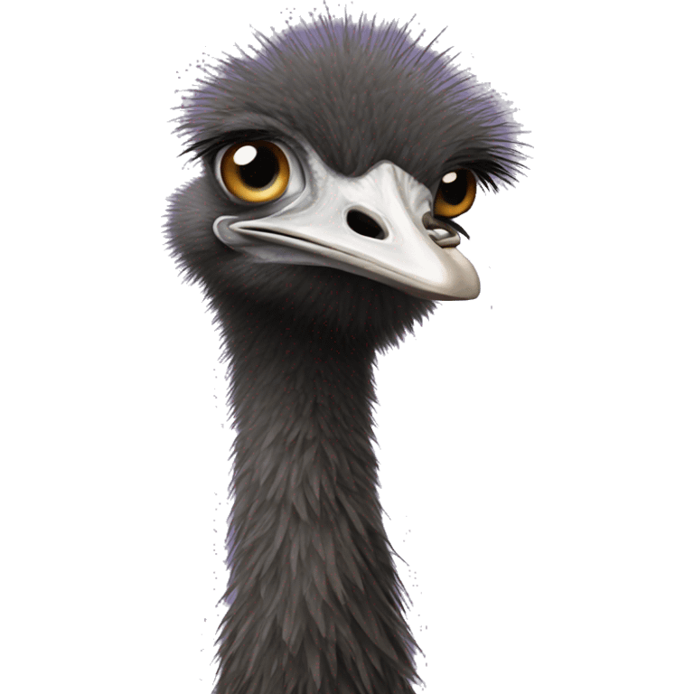 Stinky emu with a big forehead emoji