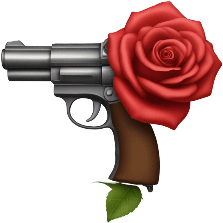 Red rose pistol  emoji