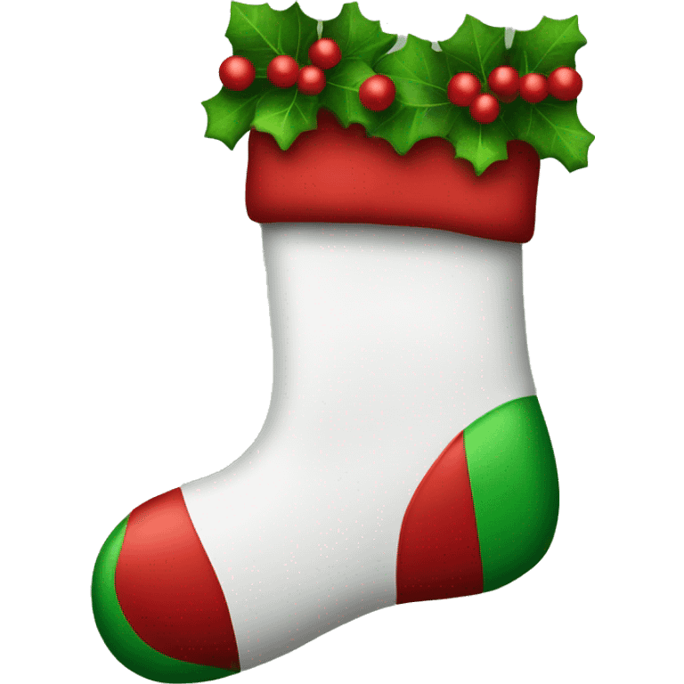 Christmas stocking soks with red and green colors emoji