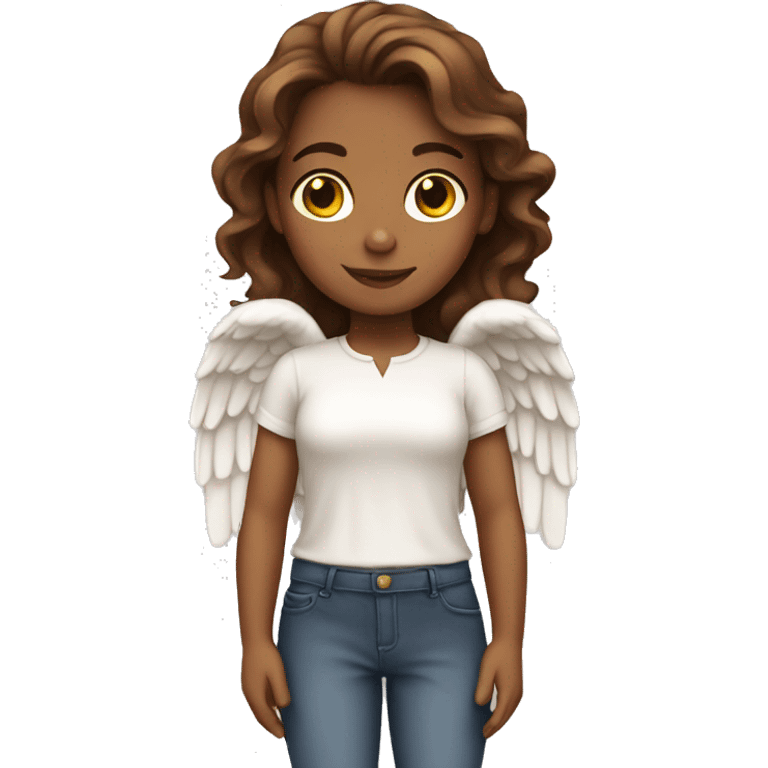 Girl Angel with brown hair emoji