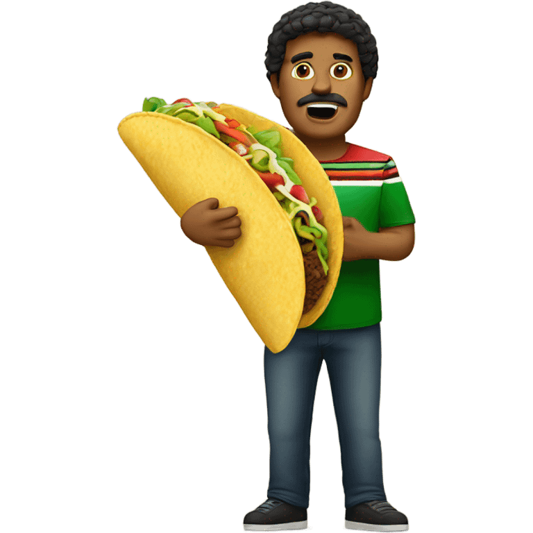 Big Mexican eating a taco emoji