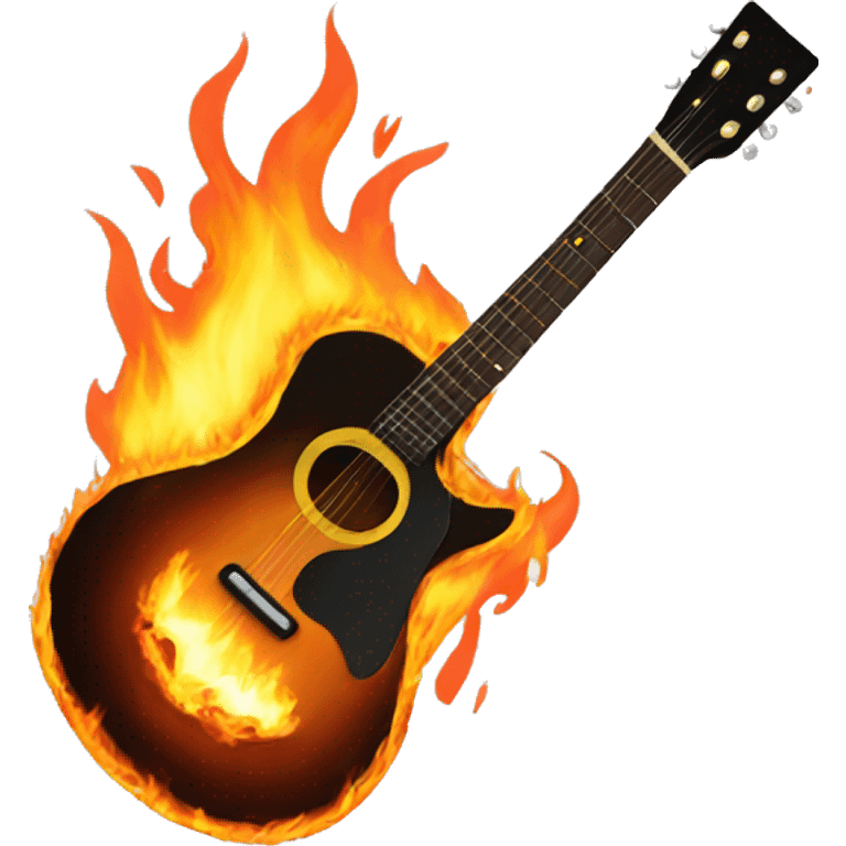 Burning guitar emoji