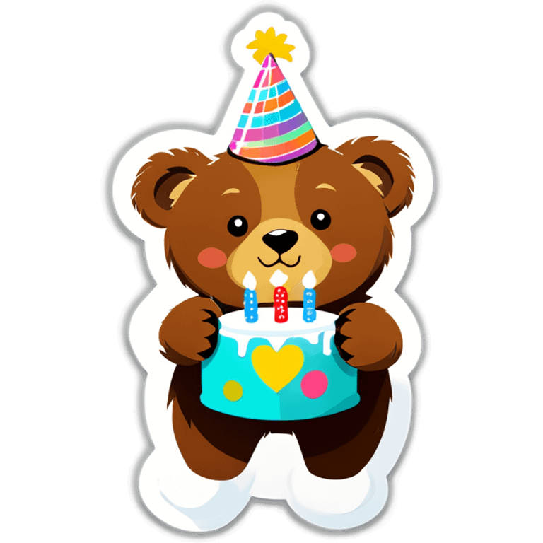 Bear celebrates birthday  emoji