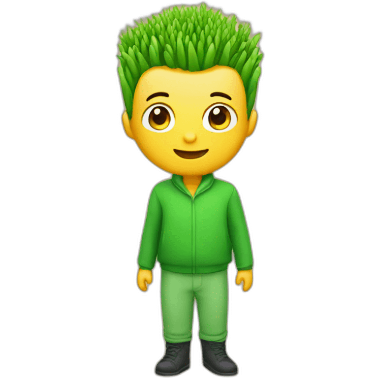 green sprouting wheat with boy emoji