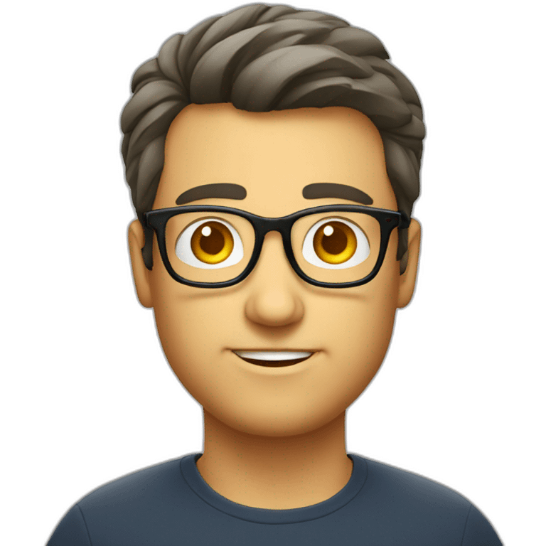 Geek man fat glasses emoji