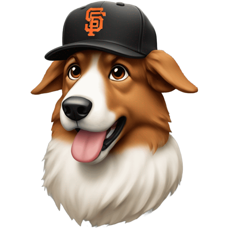 Austrian shepherd in sf giants hat emoji