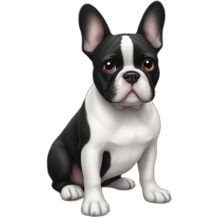 Black and white French bulldog emoji