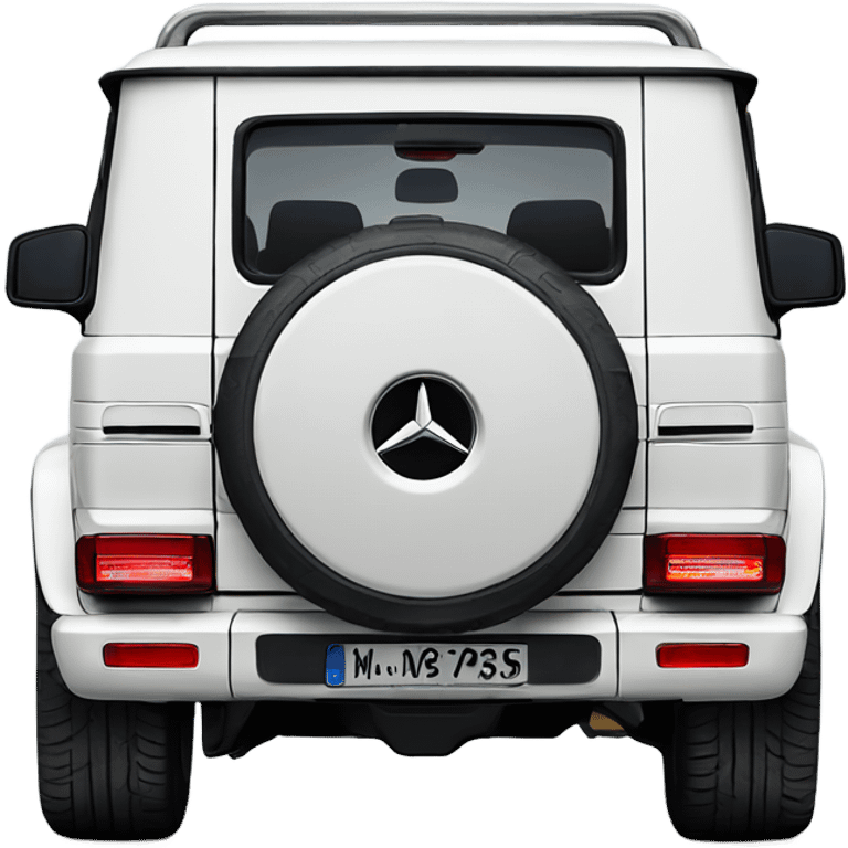 White Mercedes gwagon back emoji