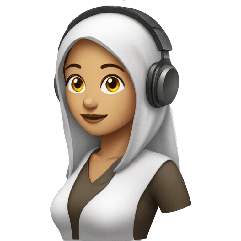 arabic woman with a headset emoji