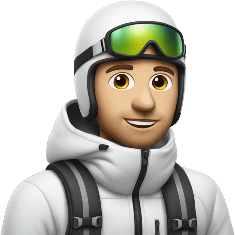 white guy with stubs in skiing gear emoji