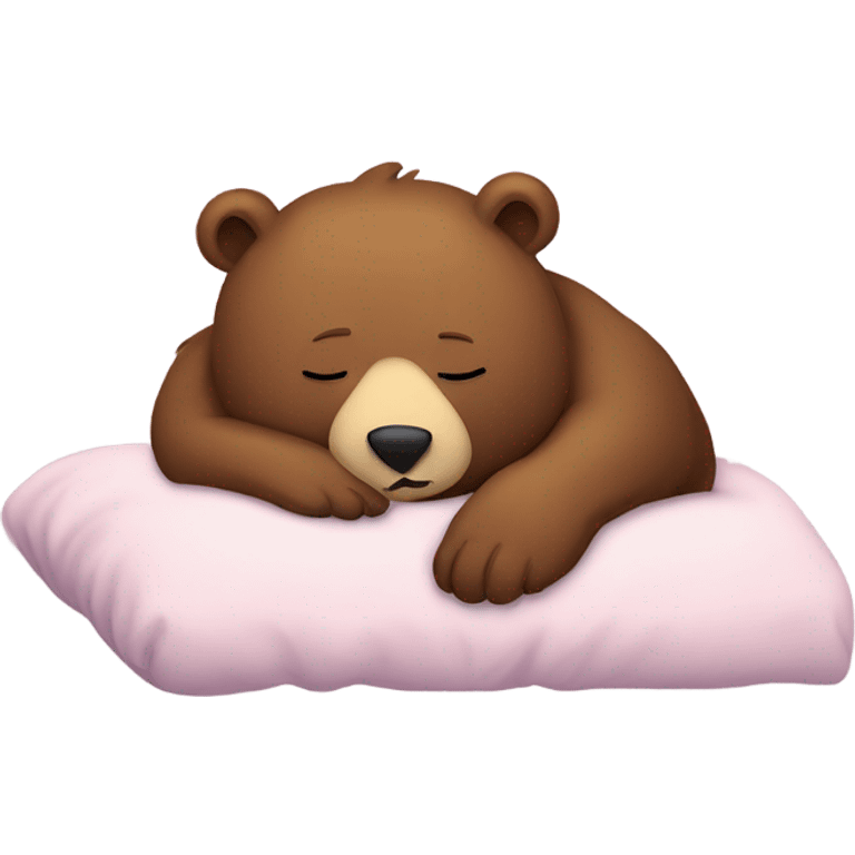 Bear sleeping on bed emoji