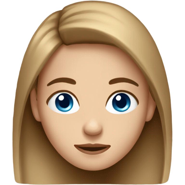 Woman with light brown hair and blue eyes,  looking at nails, with disinterested look emoji