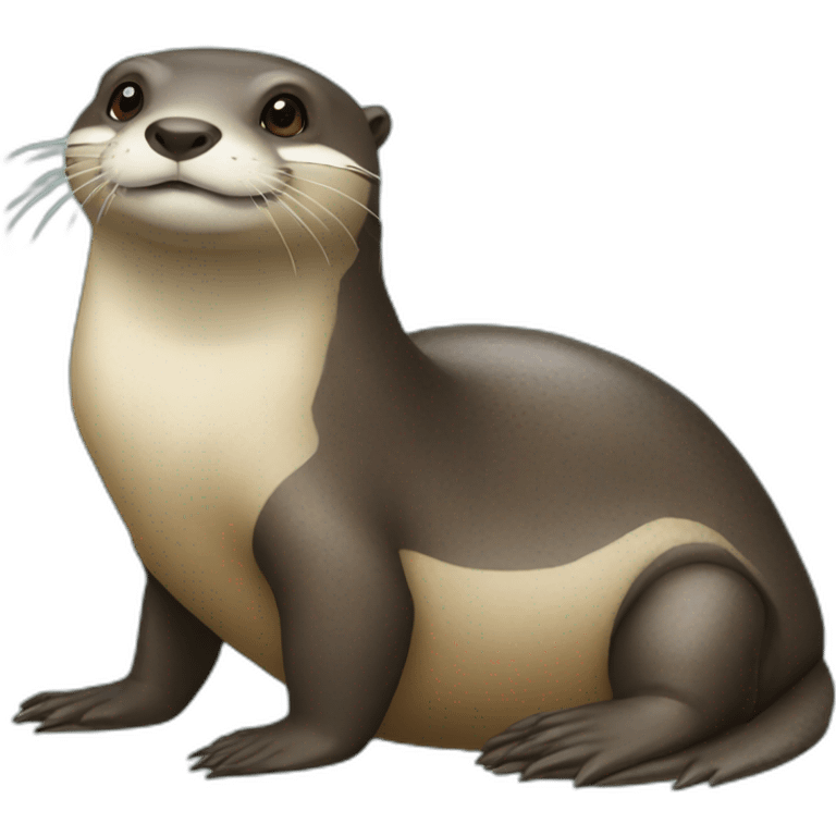 Loutre sur un tortue emoji