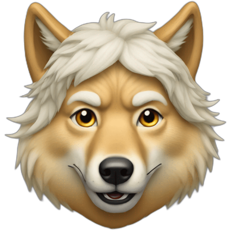 Donald Trump as a wolf with wig emoji