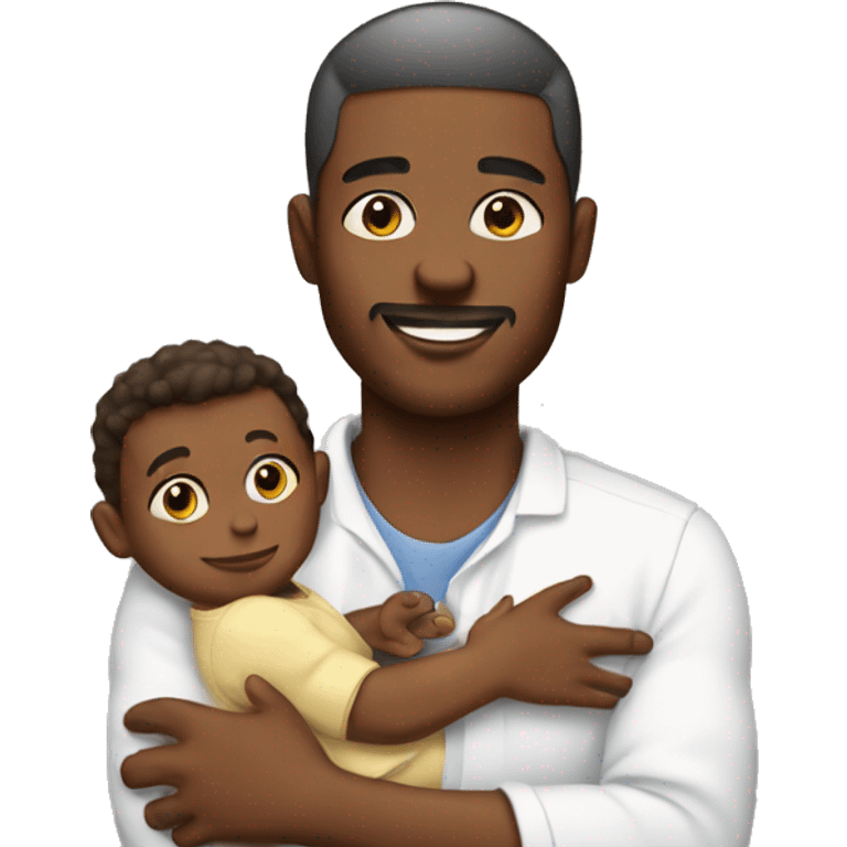 african american man holding baby oil emoji