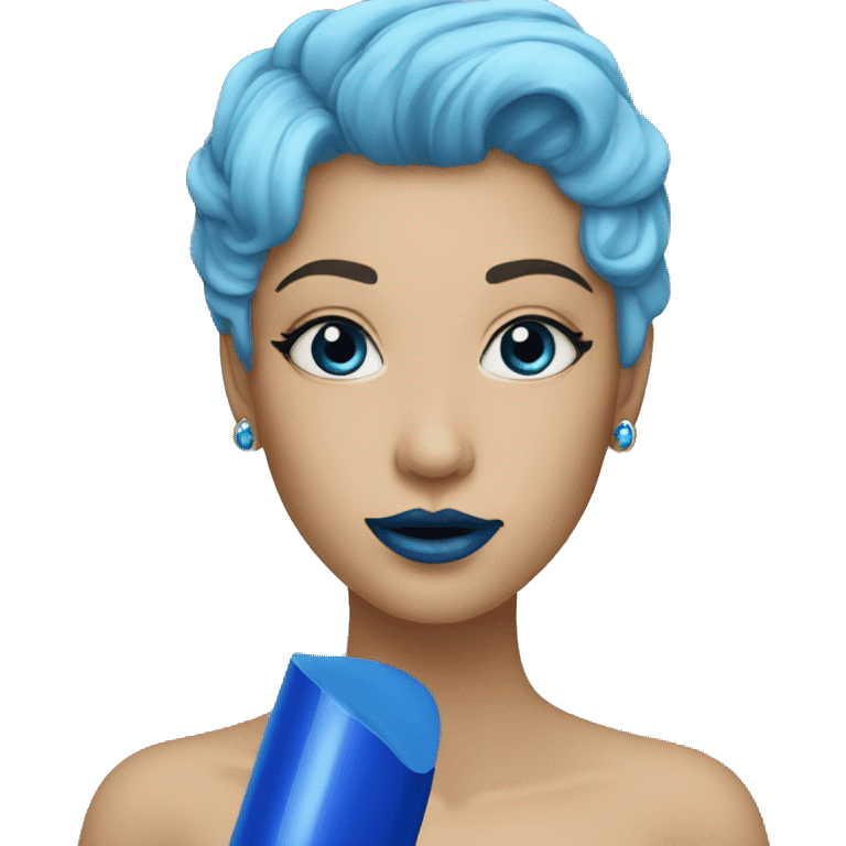 blue lipstick emoji