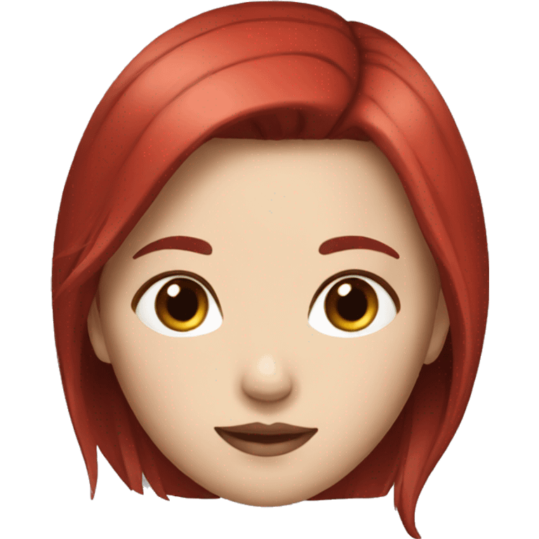 Girl with black and red hair, white skin and medium hair emoji