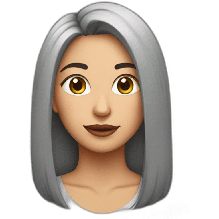 mujer pelo corto gris con rebanada de pastel emoji