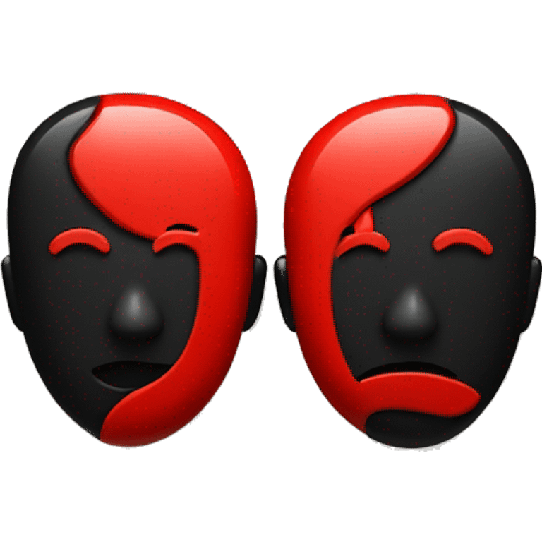 two pins in red and black emoji