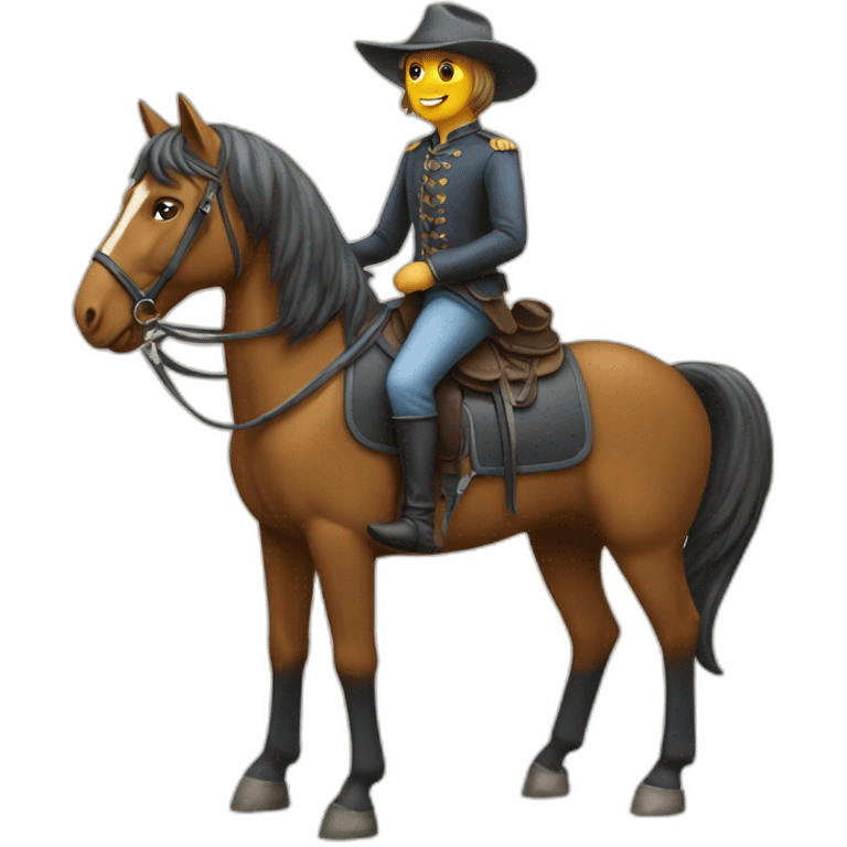 Chat sur un cheval emoji