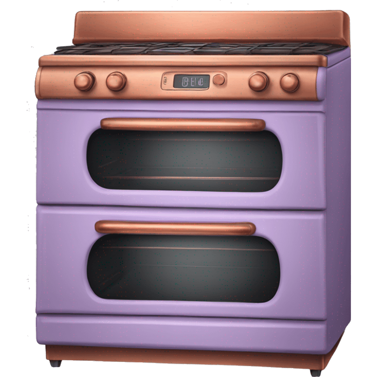 Realistic lavender and copper retro oven. emoji