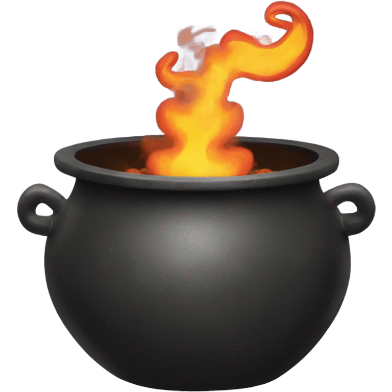 Cauldron with a fire snake that is inside emoji