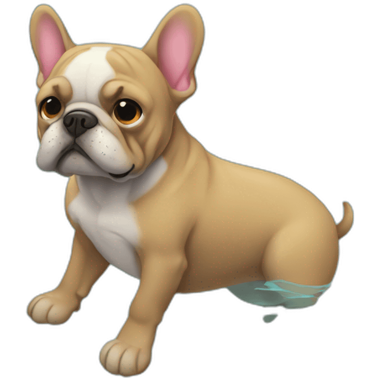 Bouledogue français piscine emoji