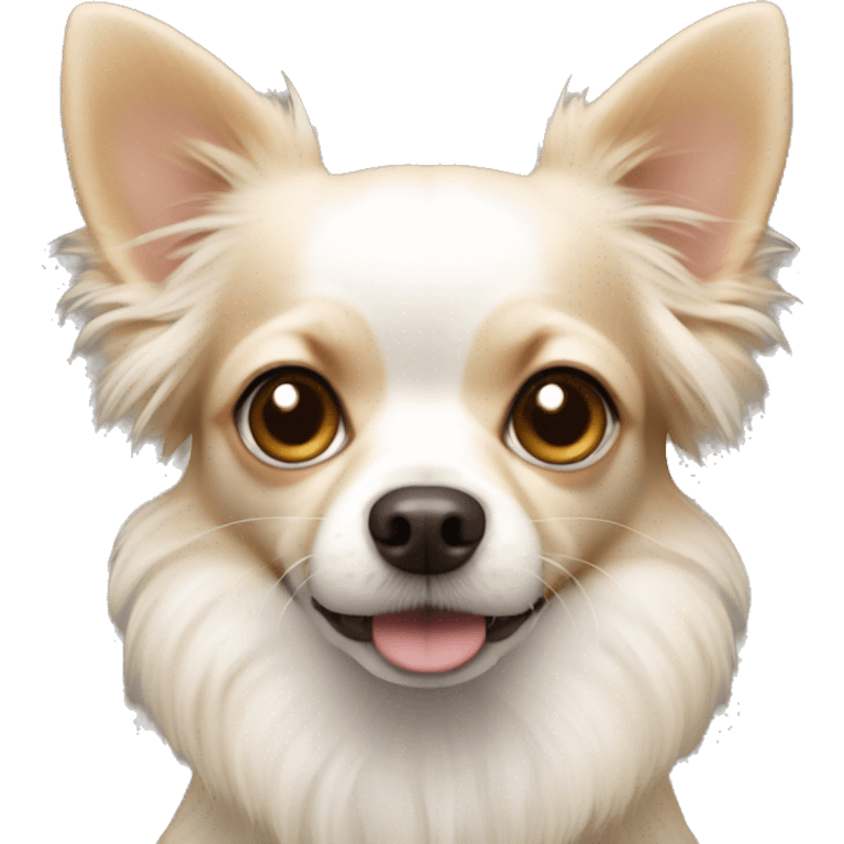 Chihuahua dog (fluffy) white and beige emoji