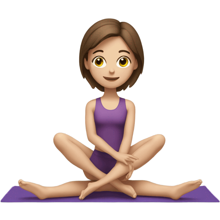 Pilates girl with brown hair emoji