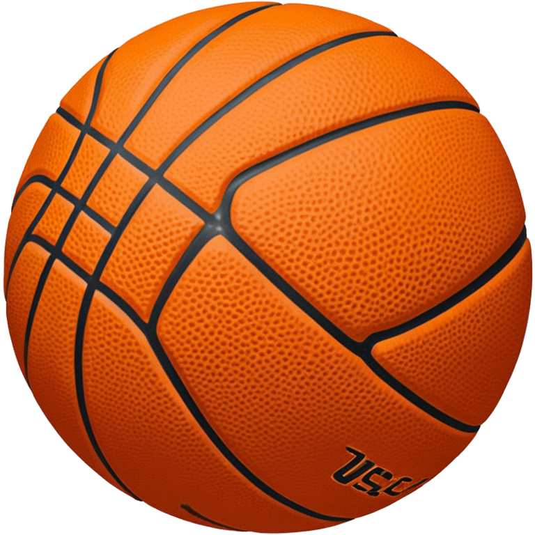 Cinematic Realistic image of a basketball rendered in vivid orange with a pebbled surface texture and crisp stitching details, set against a high-contrast backdrop that highlights its dynamic, sporty essence emoji