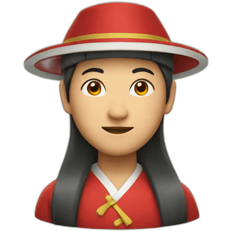 Asian with chinese hat emoji