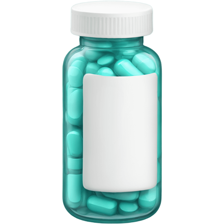 white and teal pill bottle emoji