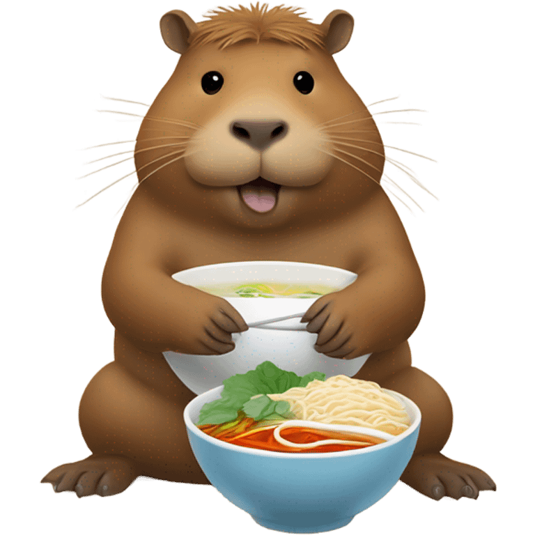 capybara eating pho emoji