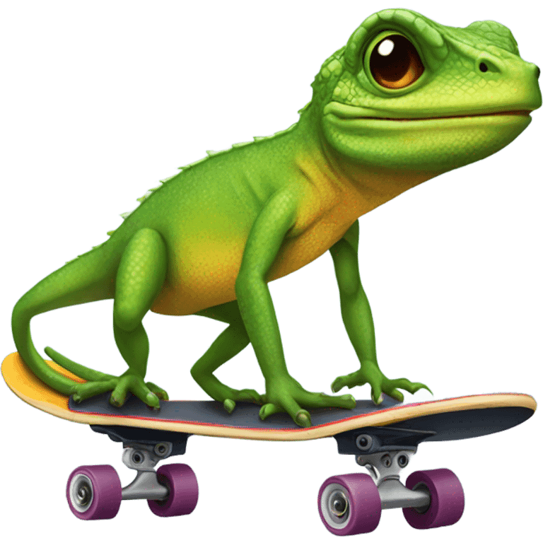 Lizard riding a skateboard  emoji