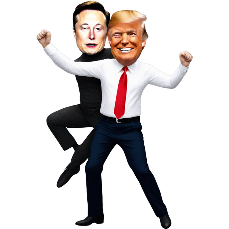 elon musk dancing with trump emoji