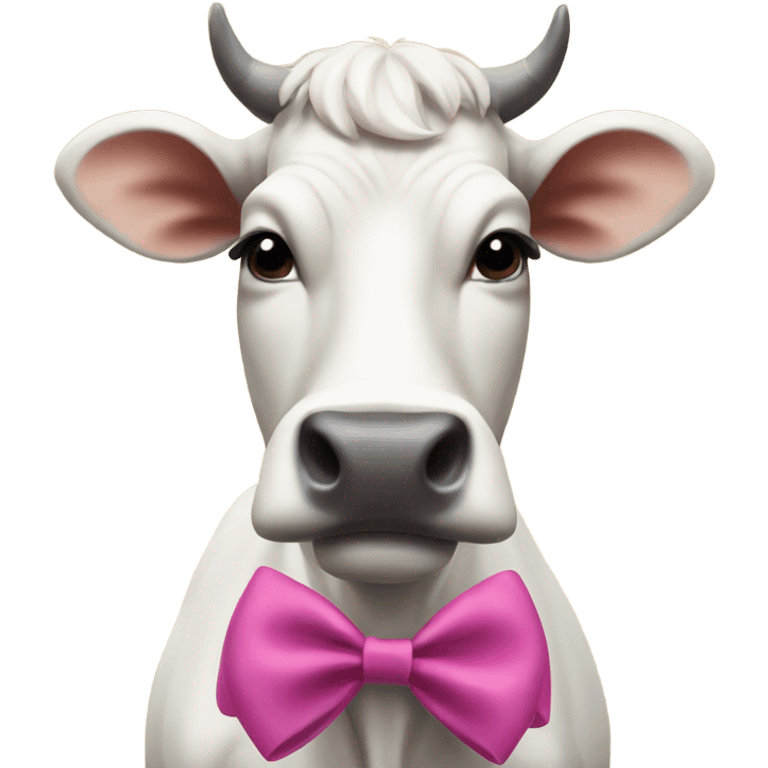 Cow with bow emoji